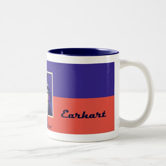 Café Em Dois Tons Caneca do Dois-Tom de Amelia Earhart (Direita)