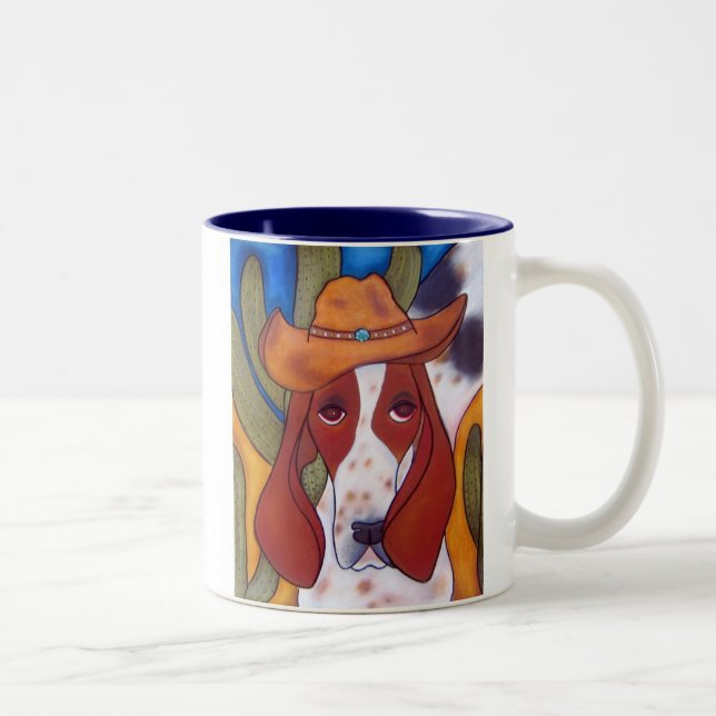 Café Em Dois Tons caneca do Dois-Tom do cão do deserto de (Direita)