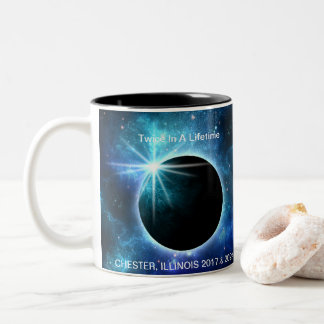 Café Em Dois Tons Caneca do eclipse total de Chester Illinois 2017
