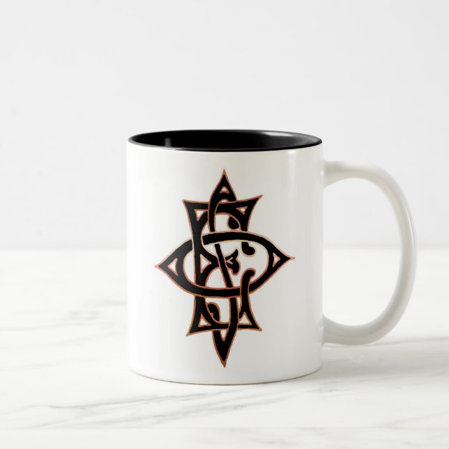 Café Em Dois Tons Caneca do emblema de OES (cobre & preto) (Direita)