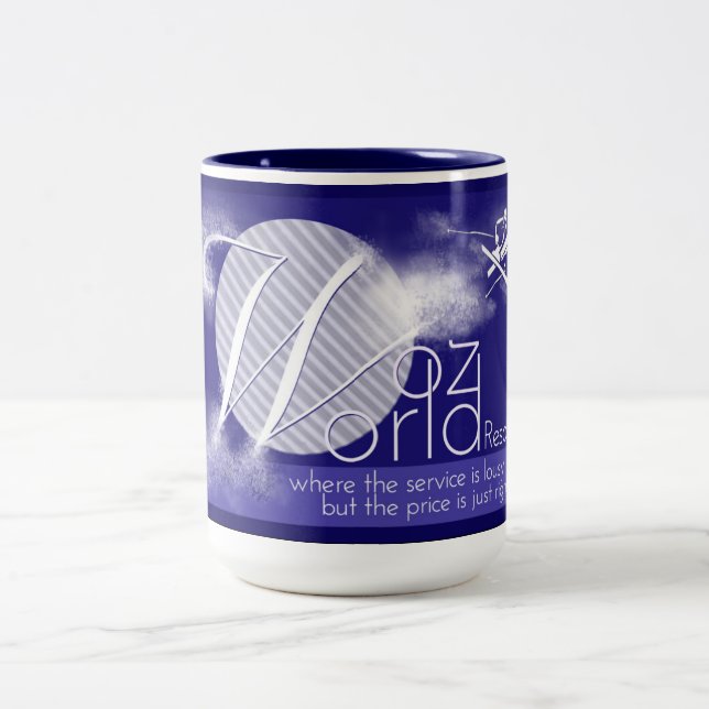 Café Em Dois Tons Caneca do esqui do mundo de Woz (Centro)