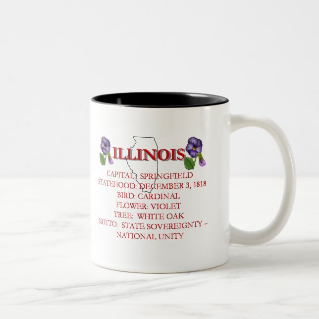 Café Em Dois Tons Caneca do estado de Illinois (Direita)
