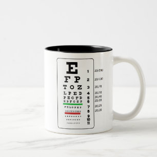 Café Em Dois Tons Caneca do eyechart de Snellen