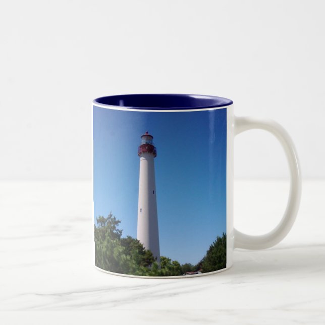 Café Em Dois Tons Caneca do farol de Cape May (Direita)