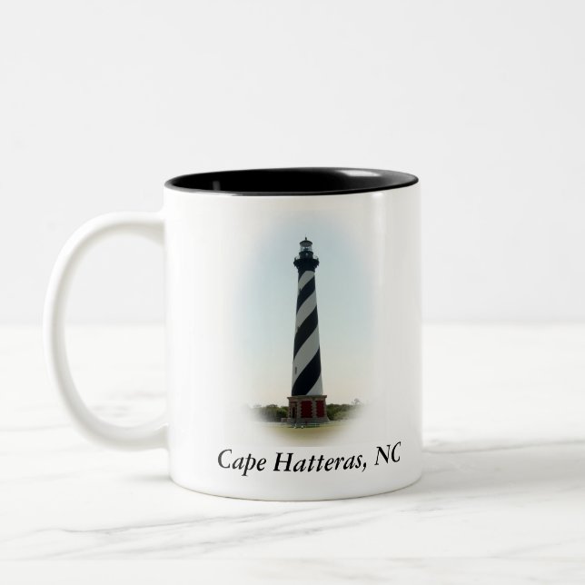 Café Em Dois Tons Caneca do farol de Hatteras (Esquerda)
