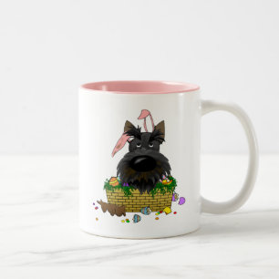 Café Em Dois Tons Caneca do felz pascoa de Terrier do Scottish