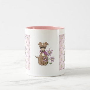 Café Em Dois Tons Caneca do filhote de cachorro