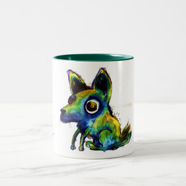 Café Em Dois Tons Caneca do filhote de cachorro (Centro)