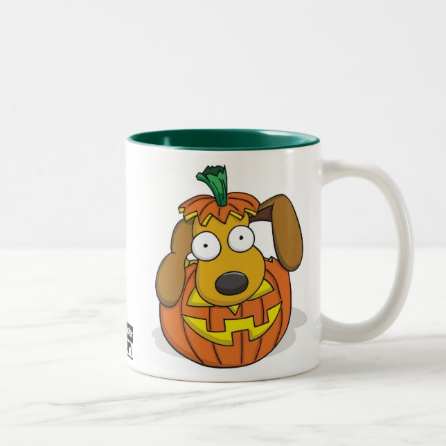Café Em Dois Tons Caneca do filhote de cachorro do Dia das Bruxas (Direita)