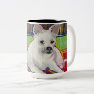 Café Em Dois Tons Caneca do filhote de cachorro do pop art