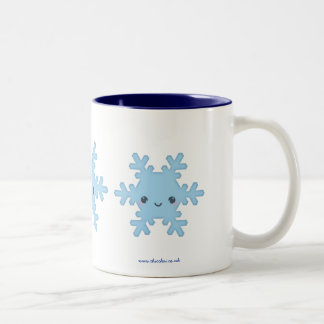 Café Em Dois Tons Caneca do floco de neve de Kawaii