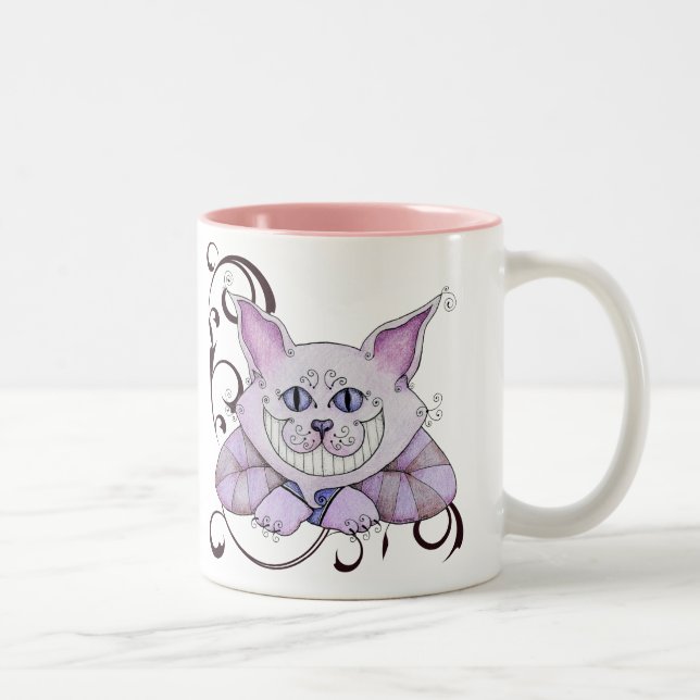 Café Em Dois Tons Caneca do gato de Cheshire (Direita)
