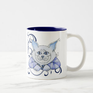 Café Em Dois Tons Caneca do gato de Cheshire