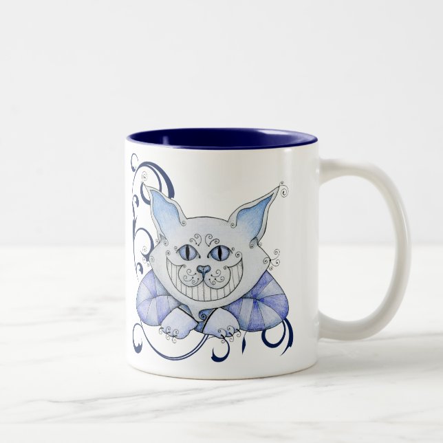 Café Em Dois Tons Caneca do gato de Cheshire (Direita)