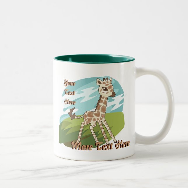 Café Em Dois Tons Caneca do girafa de Cutie (Direita)
