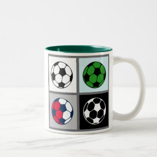 Café Em Dois Tons Caneca do ícone da bola de futebol