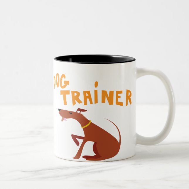 Café Em Dois Tons Caneca do instrutor de cão (Direita)