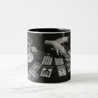 Café Em Dois Tons Caneca do leitor de Tarot do vintage