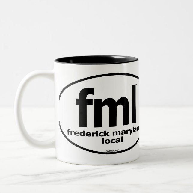 Café Em Dois Tons Caneca do Local de FML Frederick Maryland (Esquerda)