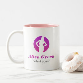 Café Em Dois Tons Caneca do logotipo do agente de talento