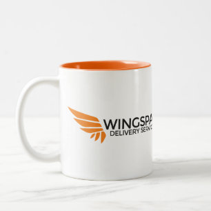 Café Em Dois Tons Caneca do logotipo dos serviços de entrega da
