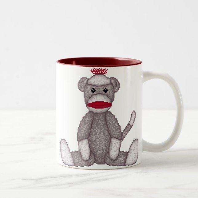 Café Em Dois Tons Caneca do macaco da peúga de Lura (Direita)