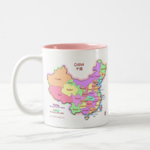 Café Em Dois Tons Caneca do mapa de China