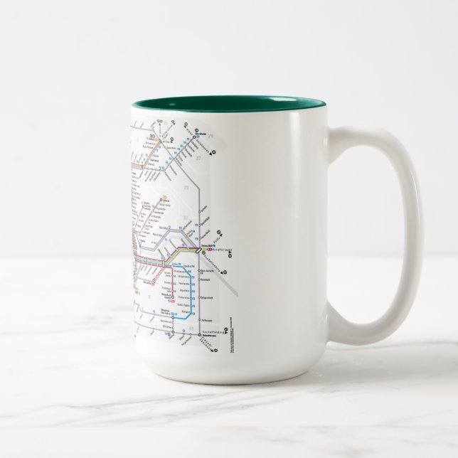 Café Em Dois Tons Caneca do metro de Francoforte (Direita)