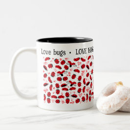 Café Em Dois Tons Caneca do namorados Diversão Insetos de amor verme