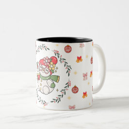 Café Em Dois Tons Caneca do Natal Bonito com Boneco de Neve e Grinal