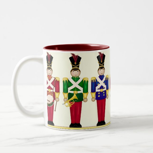 Café Em Dois Tons Caneca do Natal dos soldados de brinquedo (Esquerda)