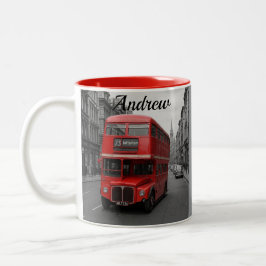 Café Em Dois Tons Caneca do ônibus vermelho de Londres