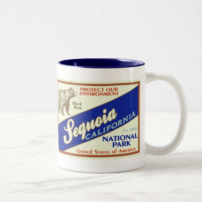 Café Em Dois Tons Caneca do parque nacional de sequóia (Direita)