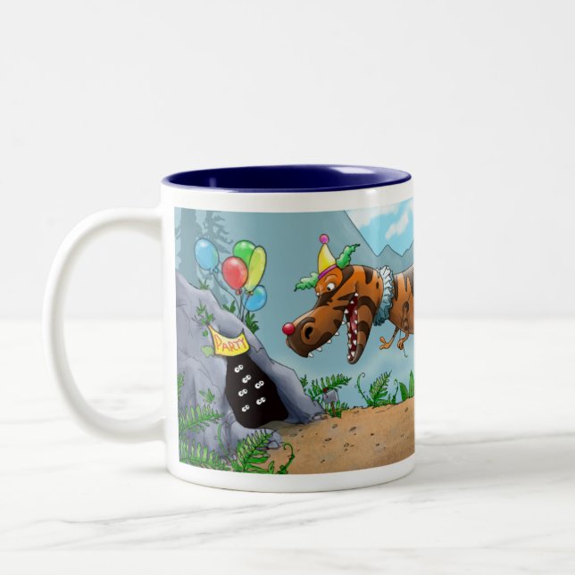 Café Em Dois Tons Caneca do partido de T-Rex (Esquerda)