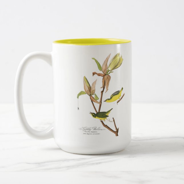 Café Em Dois Tons Caneca do pássaro de Audubon, toutinegra de (Esquerda)