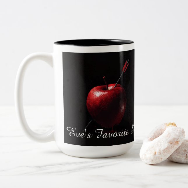 Café Em Dois Tons Caneca do Pecado Favorito de Eva (Com Donut)