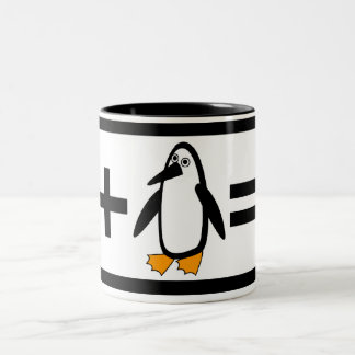 Café Em Dois Tons Caneca do pinguim de Ninja