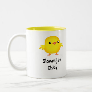 Café Em Dois Tons Caneca do pintinho de Slovenijan