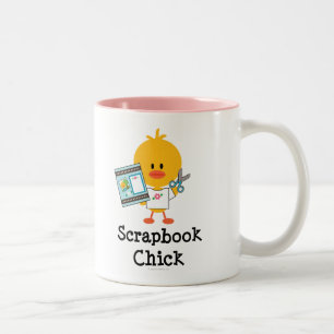 Café Em Dois Tons Caneca do pintinho do álbum de recortes