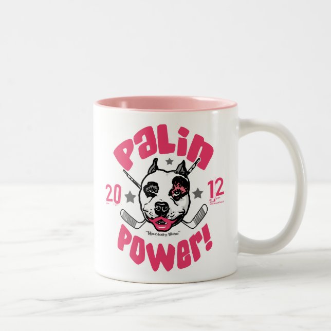 Café Em Dois Tons Caneca do pitbull 2012 do poder de Palin (Direita)
