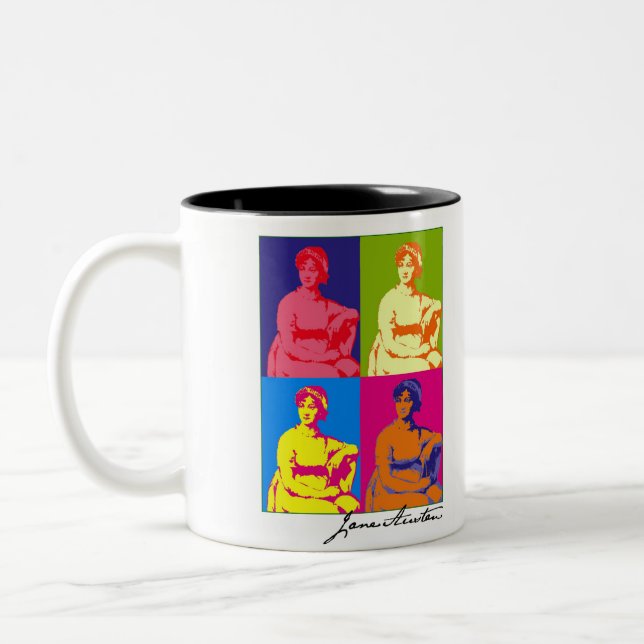 CAFÉ EM DOIS TONS CANECA DO POP ART DE JANE AUSTEN (Esquerda)