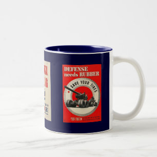 Café Em Dois Tons Caneca do poster de WWll