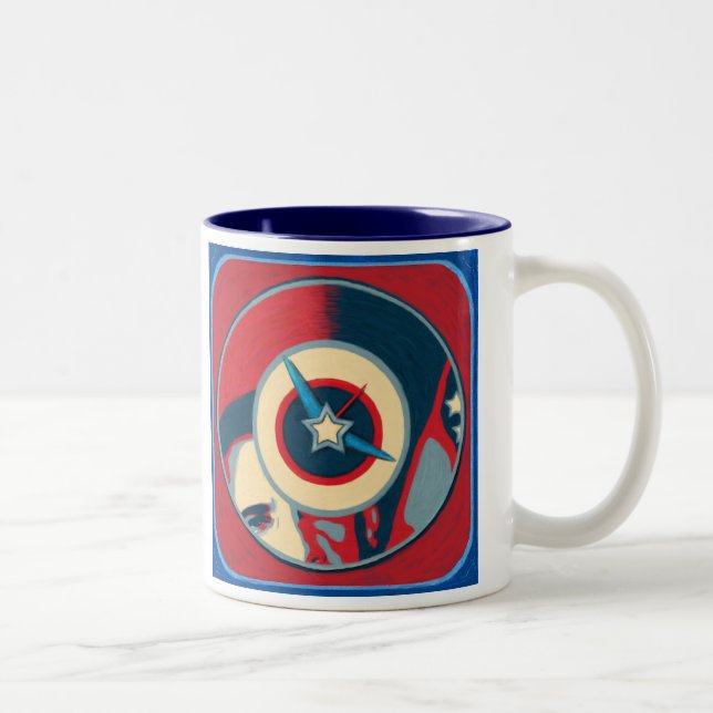 Café Em Dois Tons Caneca do pulso de disparo de Obama - índigo (Direita)