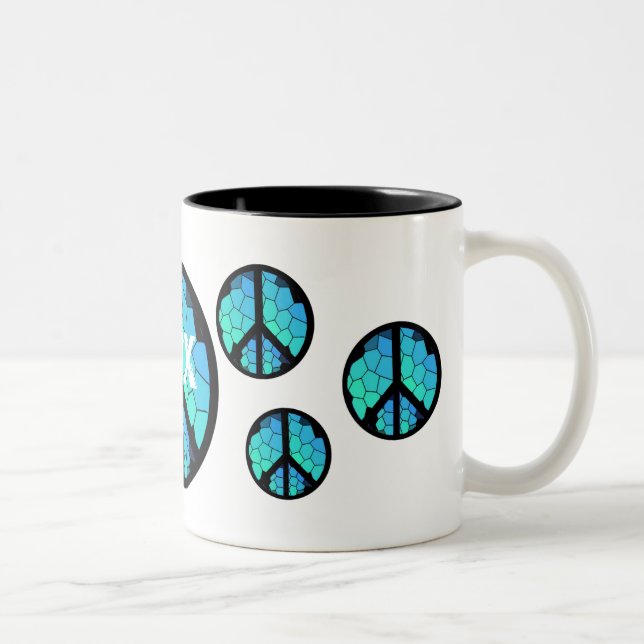 Café Em Dois Tons Caneca do símbolo de paz - Pax! (Direita)