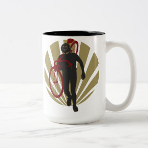 Café Em Dois Tons Caneca do soldado de Cyclocross
