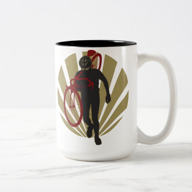 Café Em Dois Tons Caneca do soldado de Cyclocross (Direita)