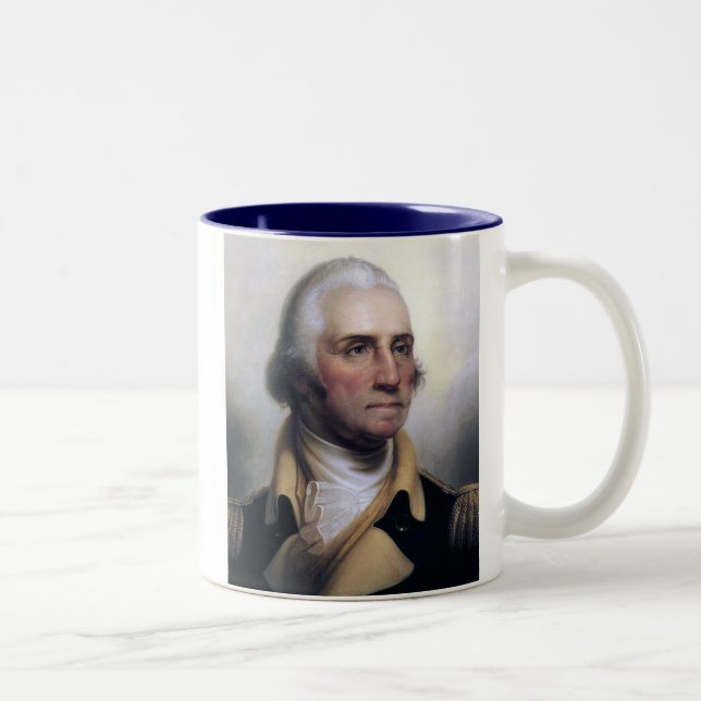 Café Em Dois Tons Caneca do tea party de George Washington Texas (Direita)