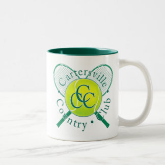 Café Em Dois Tons Caneca do tênis do clube de Cartersville