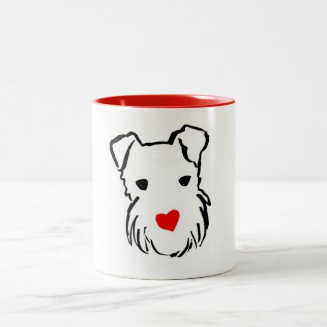 Café Em Dois Tons Caneca do terrier de galês (Centro)