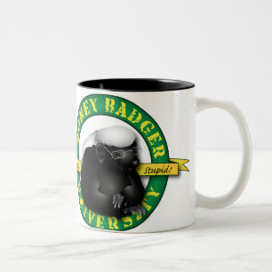 Café Em Dois Tons Caneca do texugo de mel